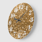 Glitterende Gouden Klomp Glitter Grote Klok (Hoek)