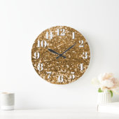 Glitterende Gouden Klomp Glitter Grote Klok (Huis)