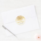 Glitterende Gouden Lichtjes Kerstmis Sticker (Envelop)