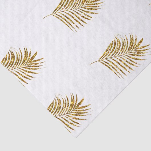 Glitterende Gouden Palmen Tropische Bruiloften Fee Tissuepapier (Detail)
