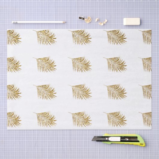 Glitterende Gouden Palmen Tropische Bruiloften Fee Tissuepapier (Craft)