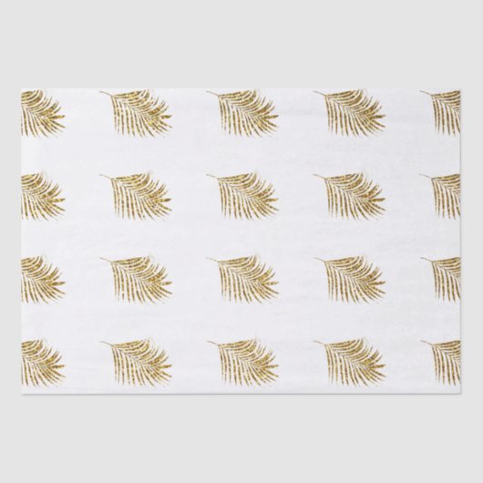 Glitterende Gouden Palmen Tropische Bruiloften Fee Tissuepapier (Voorkant)
