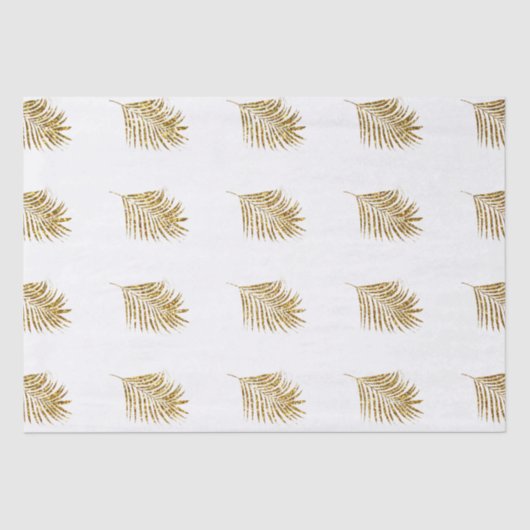 Glitterende Gouden Palmen Tropische Bruiloften Vie Tissuepapier (Voorkant)