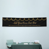 Glitterende Gouden Slinger Voeg Je Eigen Tekst Toe Spandoek (Beurs)