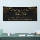 Glitterende Gouden Slinger Voeg Je Eigen Tekst Toe Spandoek (Beurs)