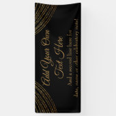 Glitterende Gouden Slinger Voeg Je Eigen Tekst Toe Spandoek (Verticaal)