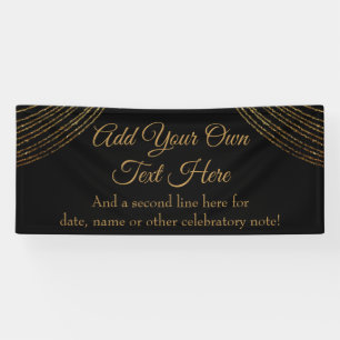 Glitterende Gouden Slinger Voeg Je Eigen Tekst Toe Spandoek