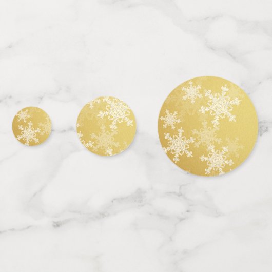 Glitterende Gouden Sneeuwvlokken Minimalistische K Confetti (Voorkanten)