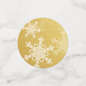 Glitterende Gouden Sneeuwvlokken Minimalistische K Confetti (Kleine voorkant)