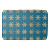 Glitterende Gouden Sneeuwvlokpatronen Rustieke Oce Badmat (Voorkant)