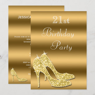 Glitterende Gouden Stiletto Schoenen Kaart
