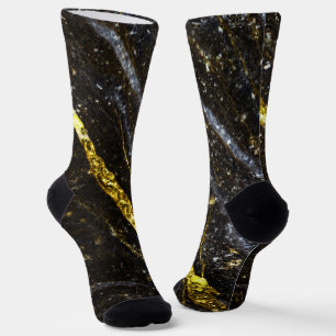 Glitterende gouden zwarte chique abstracte bling sokken