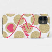 Glitterende goudstippen Hart en handgeschreven naa Case-Mate iPhone Case (Achterkant (horizontaal))