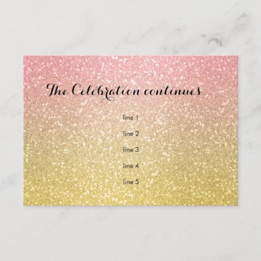 Glitterende Gradiënt Feestkaart Koraal Kaart (Voorkant)
