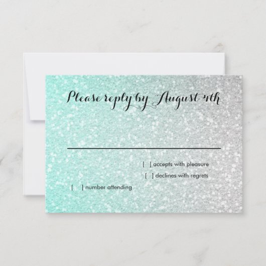 Glitterende Gradiënt RSVP Aqua (Voorkant)