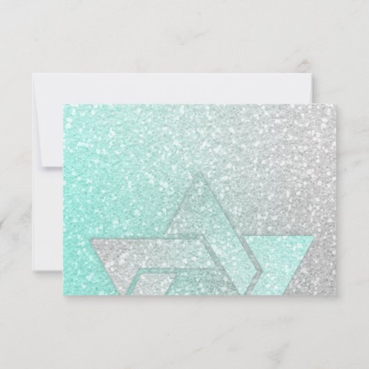 Glitterende Gradiënt RSVP Aqua (Achterkant)