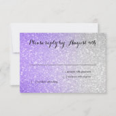 Glitterende Gradiënt RSVP Paars Kaartje (Voorkant)