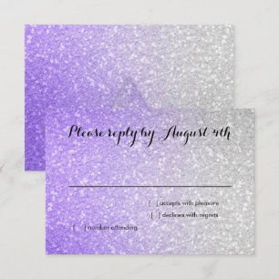 Glitterende Gradiënt RSVP Paars Kaartje