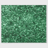 Glitterende groene kerst glitter cadeaupapier (Vlak)