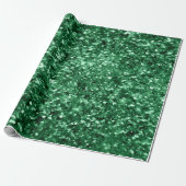Glitterende groene kerst glitter cadeaupapier (Uitgerold)