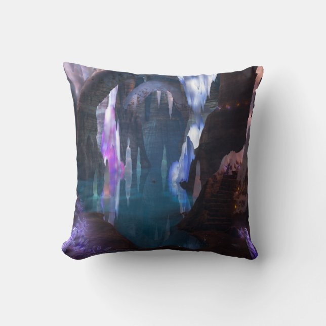 Glitterende grotten bij nacht kussen (Voorkant)