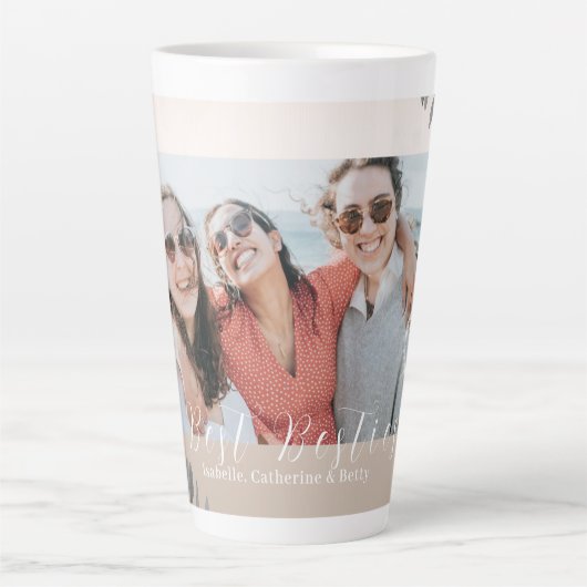 Glitterende harten Besties Latte Mok (Voorkant)