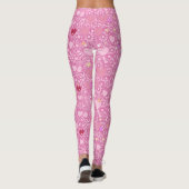 Glitterende Harten Patroon 01 LPink BG Leggings (Achterkant)