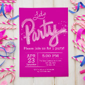 Glitterende Heet Roze Laten we Feest Vertical Kaart