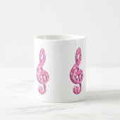 Glitterende Heet Roze Muzieknoot Koffiemok (Center)