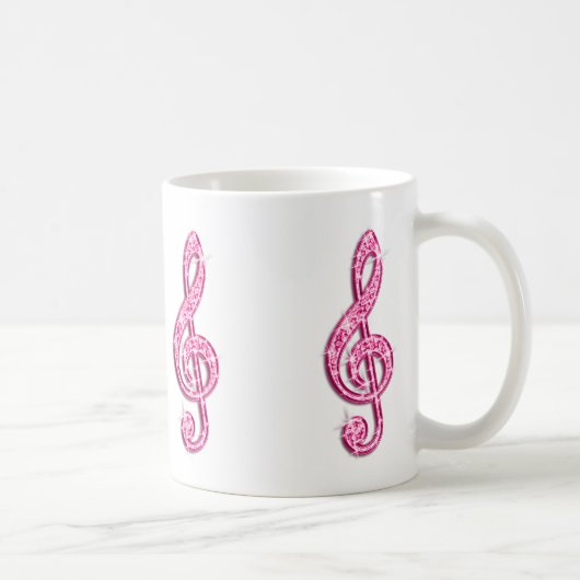 Glitterende Heet Roze Muzieknoot Koffiemok (Rechts)