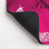 Glitterende Heet Roze Muzieknoot & Stiletto Hak Muismat (Hoek)