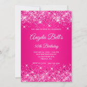 Glitterende Heet Roze Ombre Fancy Monogram Kaart (Voorkant)