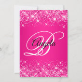 Glitterende Heet Roze Ombre Monogram 40e Verjaarda Kaart (Achterkant)