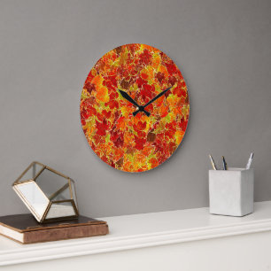 Glitterende herfst esdoornbladeren grote klok