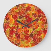 Glitterende herfst esdoornbladeren grote klok (Voorkant)
