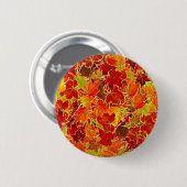 Glitterende herfst esdoornbladeren ronde button 5,7 cm (Voorkant /achterkant)