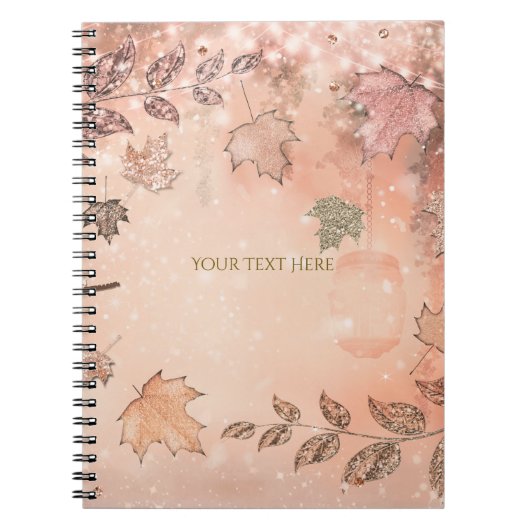 Glitterende herfstbladeren Winter Gouden herfst Wi Notitieboek (Voorkant)