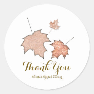 Glitterende herfstbladeren Winter Gouden Herfstfee Ronde Sticker