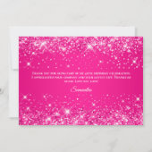 Glitterende hete roze 40e verjaardag bedankkaart (Achterkant)