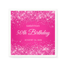 Glitterende hete roze 50ste verjaardag