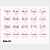 Glitterende hete roze bruid en diamanten ronde sticker (Vel)