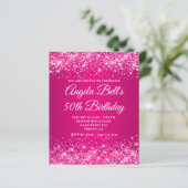 Glitterende hete roze framboos ombre fancy monogra (Staand voorkant)