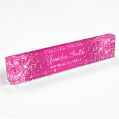 Glitterende hete roze gradiënt naambordje