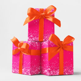 Glitterende hete roze inpakpapier vel