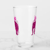 Glitterende hete roze Olifant Aangepaste naam Glas (Links)