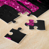 Glitterende hete roze Olifant nepglinters Legpuzzel (Zijkant)
