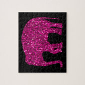 Glitterende hete roze Olifant nepglinters Legpuzzel (Verticaal)