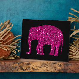 Glitterende hete roze Olifant nepglitters op zwart Fotoplaat
