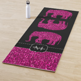 Glitterende hete roze Olifant nepgloeddraad Monogr Yogamat