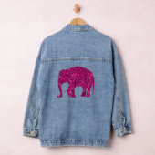 Glitterende hete roze Olifant nepschittering Denim Jacket (Hangar)